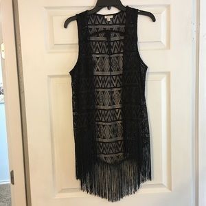 Black Fringe Vest